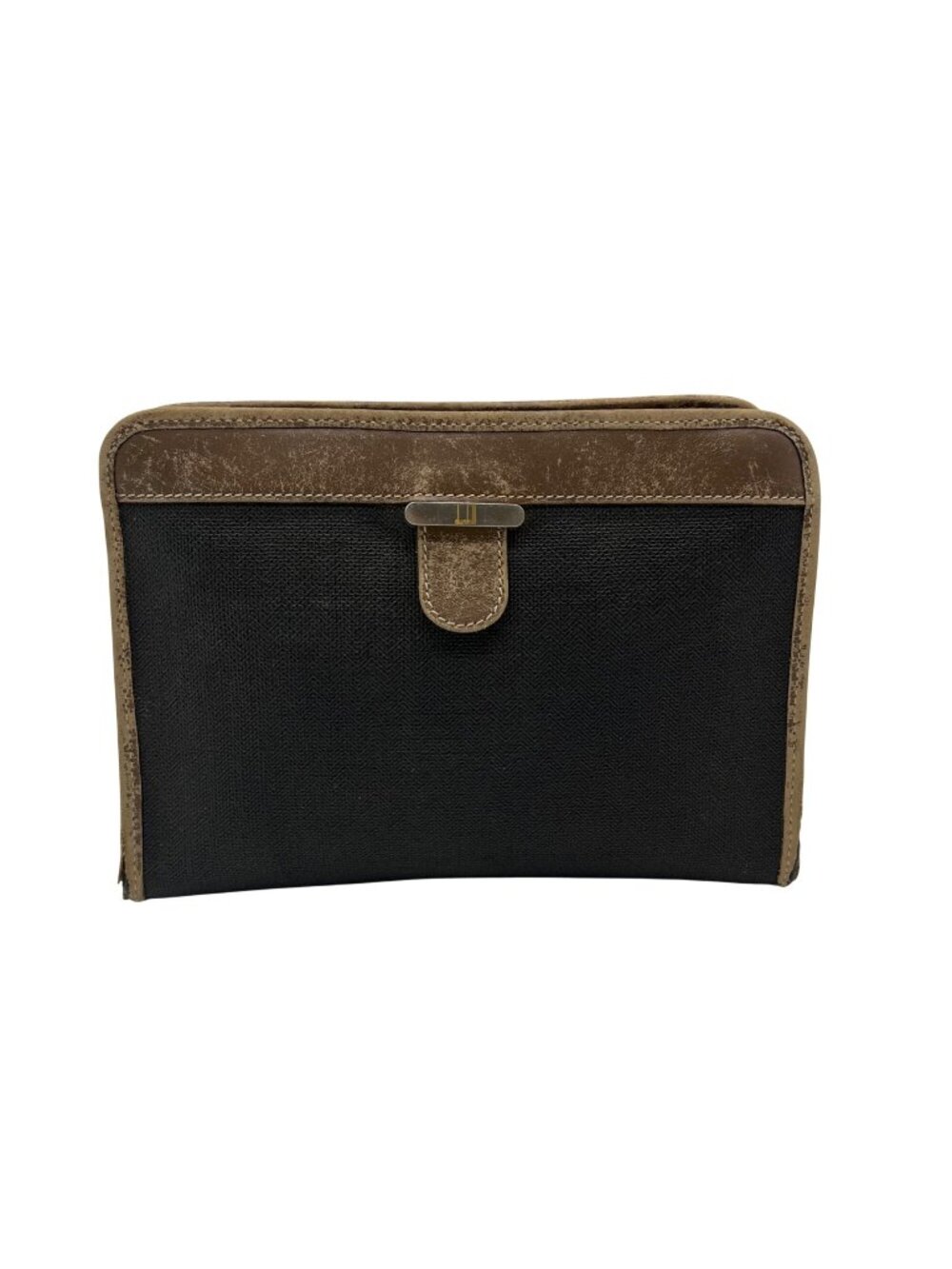 Dunhill Charcoal Grey Leather Portfolio Clutch Bag